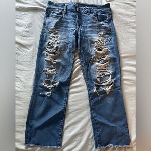 American Eagle ripped ankle jeans